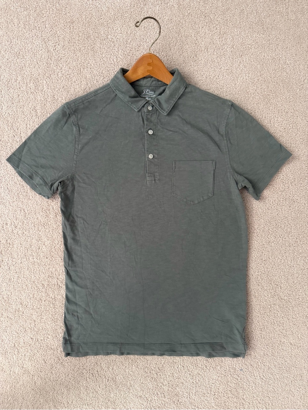 J. Crew Men's Short Sleeve Polo - Slate Green